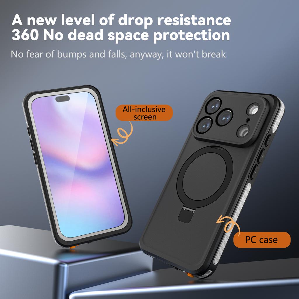 REDPEPPER For iPhone 17 Pro IP68 Waterproof Case Compatible with MagSafe Kickstand Phone Back Cover