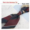 Men's Retro Floral Jacquard Tie, 8CM Wide, Coffee, Blue, Burgundy Stripes: Perfect for Formal and Casual Wear
