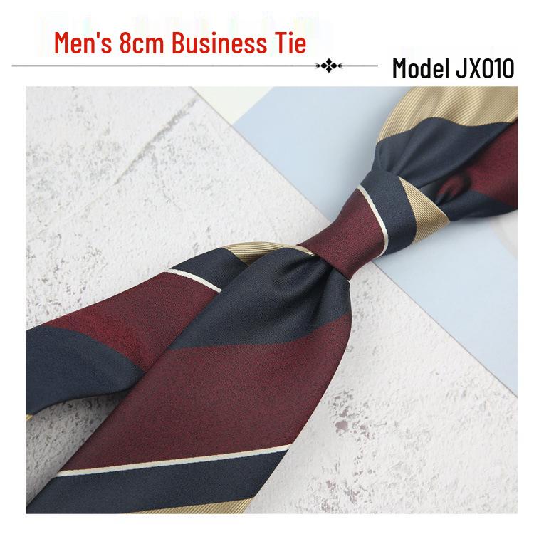 Men's Retro Floral Jacquard Tie, 8CM Wide, Coffee, Blue, Burgundy Stripes: Perfect for Formal and Casual Wear