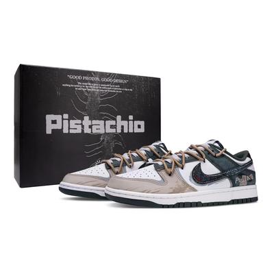 Dunk Misty Brown Forest Box Verschleißfest Und Leicht Niedrige Skateboard-Schuhe Unisex Weiß Braun DV0833-111(Team960-)