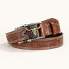 High Quality Pu Leather Belt With Bohemian Alloy Buckle For Men In Ethnic Style With Bull Head Print