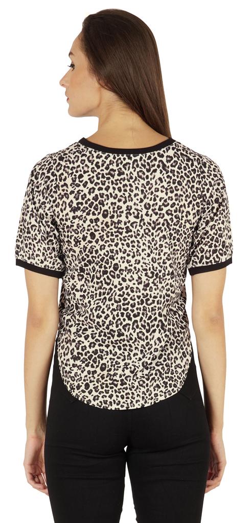 Inkmeso Rundhals Lässige T-Shirts Für Damen Bedruckt Normale Passform High-Low Saum