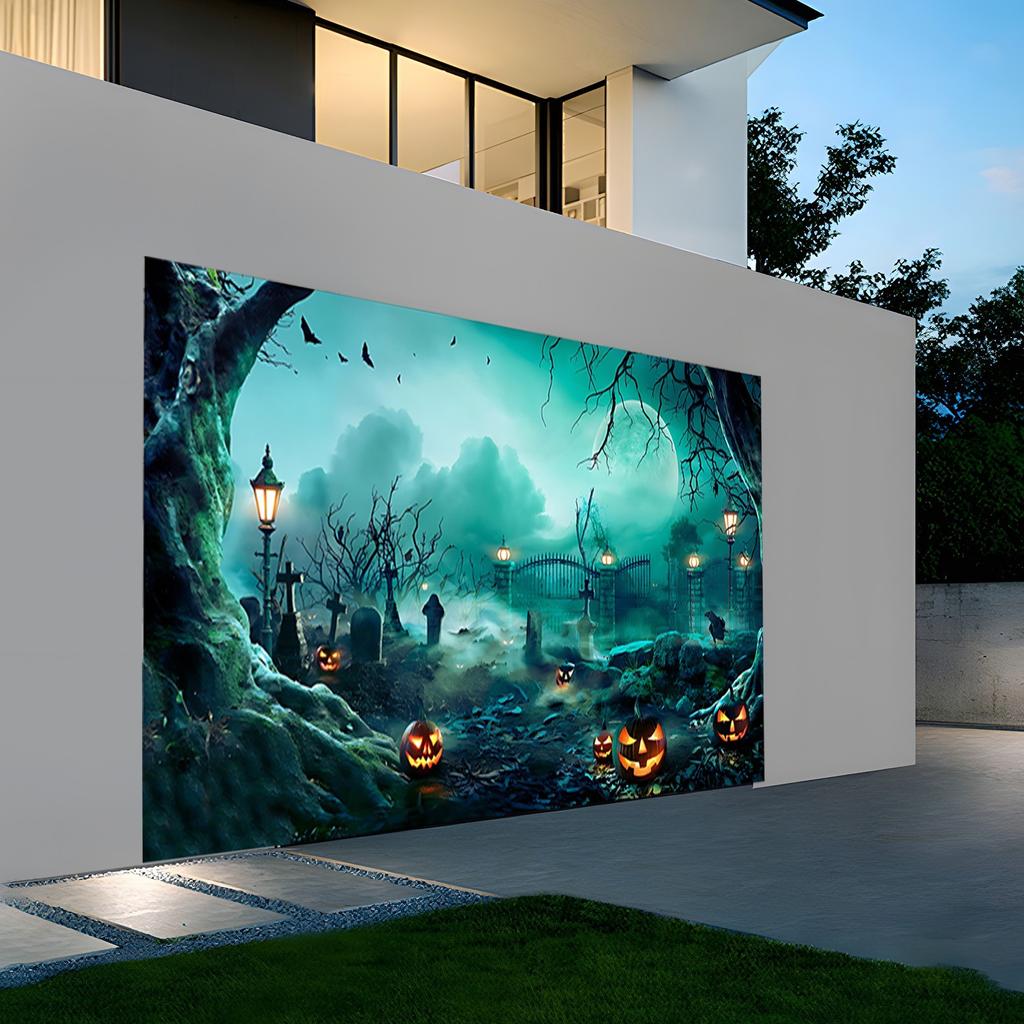 Halloween Garage Door Background Celebration Atmosphere Party Photo Foreign Trade Garage Background