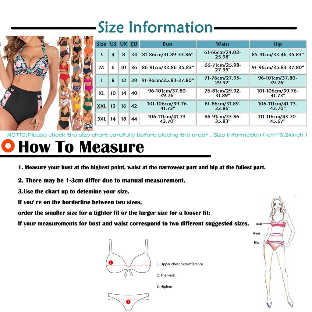 Women's Fashion Swimsuit Printed Sexy High Waist Split Bikini Swimsuit