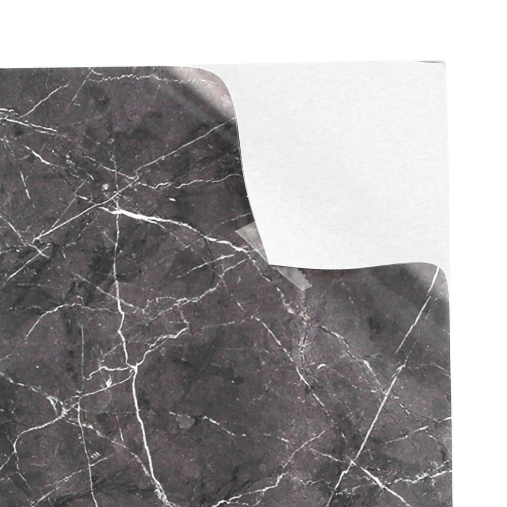 4Pcs Black (Dark Coffee) Self Adhesive Floor Decals Marble Tile Stickers for Stairs