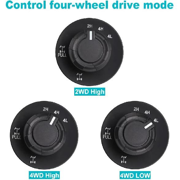 4WD Switch 4x4 E-Locker Override Control Switch Knob Compatible with 2009-2014 Ford F150 Replacement for AL3Z-14B166-BA AL3Z14B166BA 4 Wheel Drive
