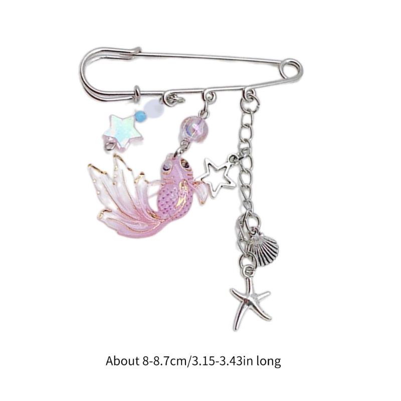 Fish Star Shells Pendant Brooch Exquisites Sweater Pin Fashion Coat Brooch Lapel Pin Brooch Clothing Pin Jewelry