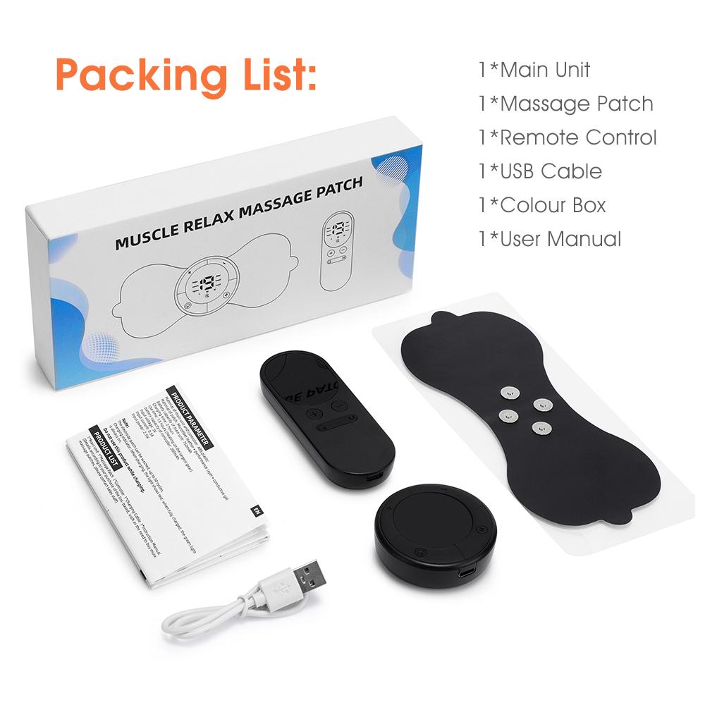Wireless Electric Neck Pulse Muscle Stimulator Frequency Pulse Massage Patch 6 Modes Portable Back Leg Mini Muscle Massager