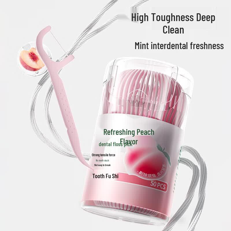

Dr. Dental Peach Flavored Dental Floss Sticks