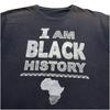 I Am Black History Graphic Mens Kids T Shirt Mens Large Black Silver Africa Map Tee