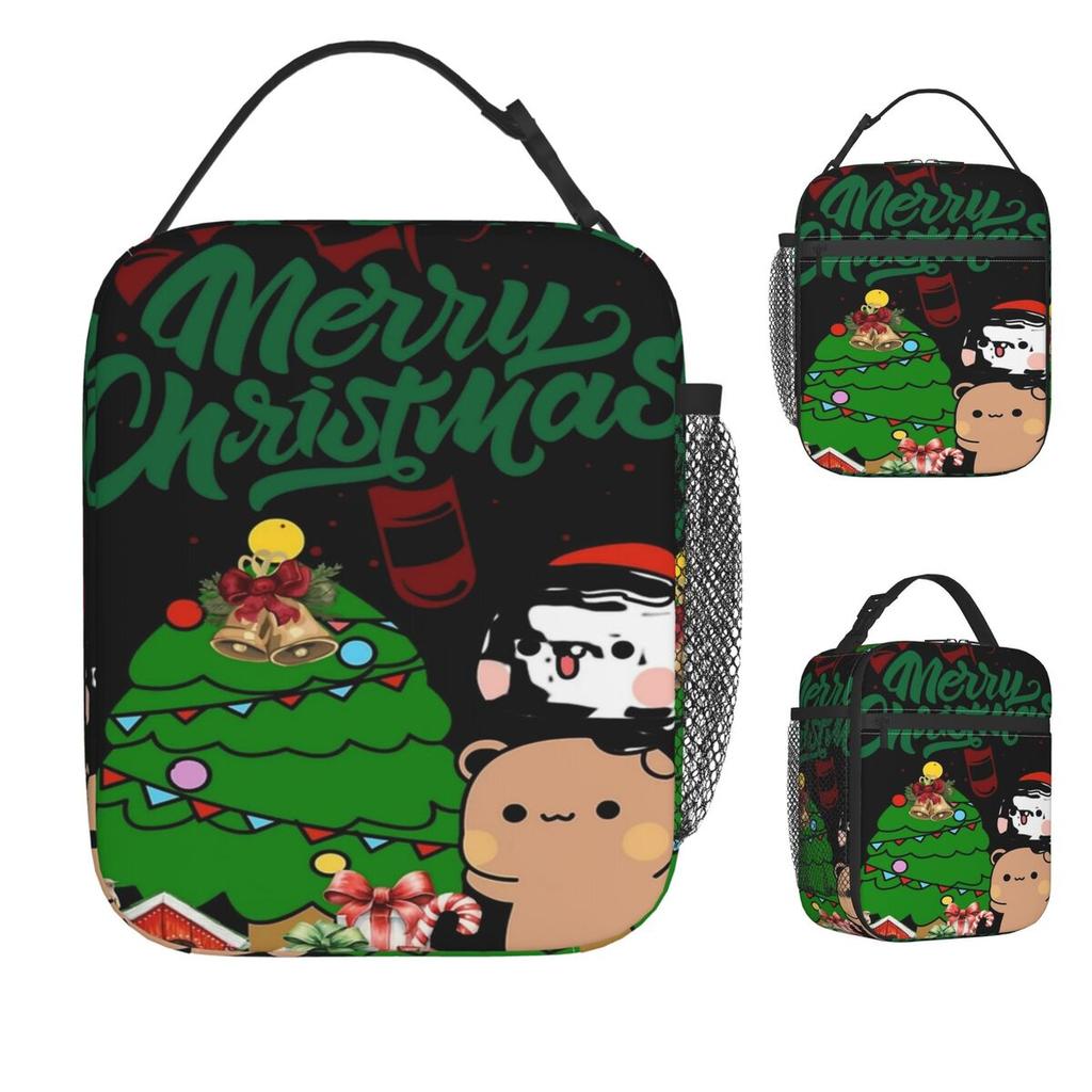 Merry Christmas Tree Bubu Dudu Panda And Brownie Bear 2026 Lunch Bag Lunch Box For Fashion Print Tote Food Bags Cooler Bag