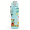 1PC Beach Besties Multi Text 750ml Color Plastic Sports Water Bottle Leakproof Flip Straw Lid Suitable for Sports Office Home Use