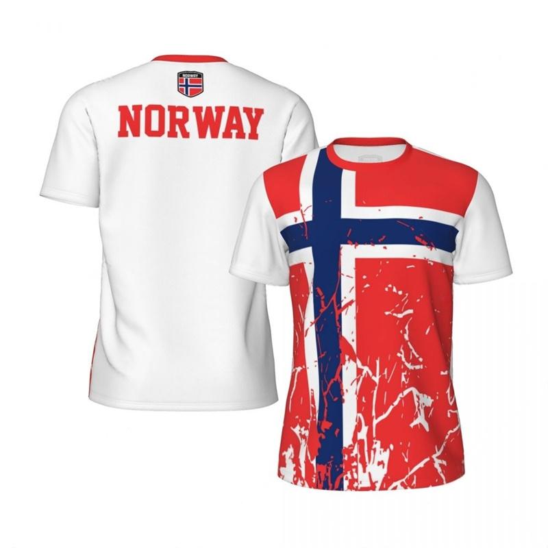 Norway Graphic Men's T-shirt Fashion Sports Loose Short Sleeve Summer New Design 3D Printed Fitness Tees Football T Shirts