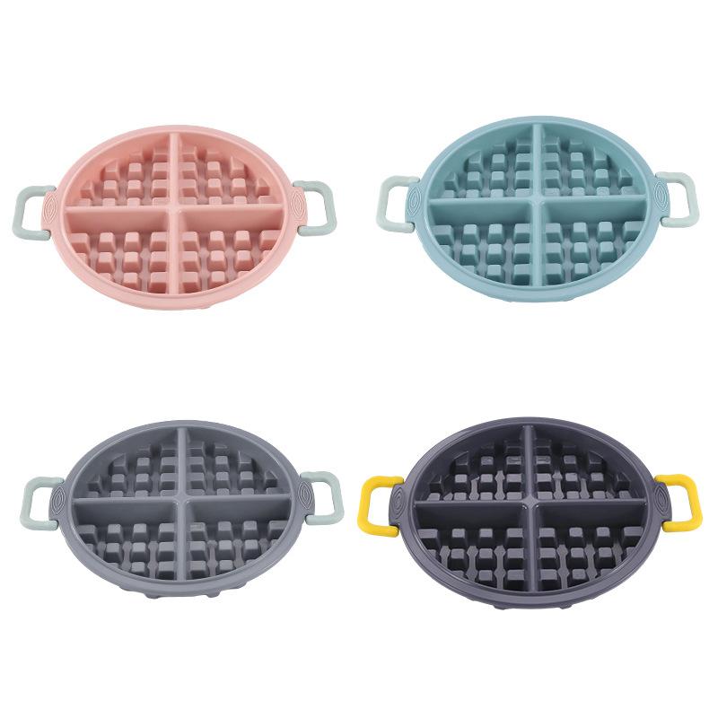 1pc Air fryer silicone waffle mold, foldable, with handle, heat-resistant, household baking tool, cake mold, DIY kitchen tools