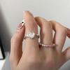 Stylish Korean Minimalist Heart Shaped Ring For Women Adjustable Fashion Accessory