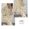 Double-Sided Velvet Fleece Pajama Set - Women's Long-Sleeve & Long-Pant, Cartoon Print, Warm Autumn/Winter Homewear