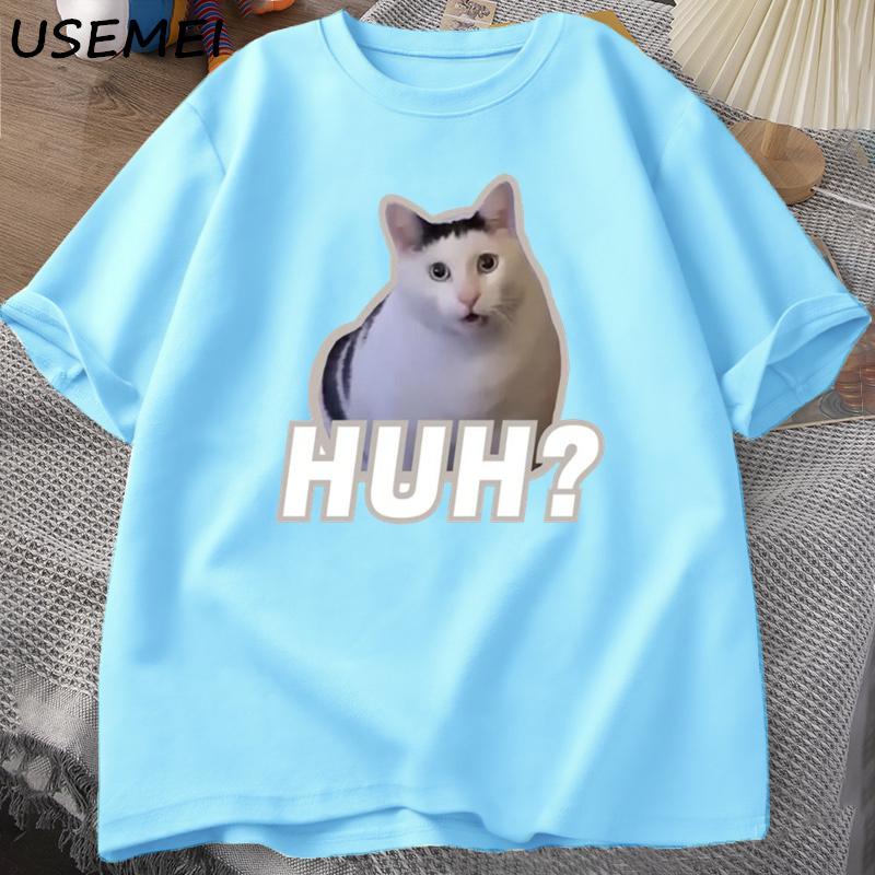 Huh Cat Meme T Shirt Funny Cute Cat Graphic T Shirts Unisex Fashion Tshirt Summer Couples Casual Cotton Oversized Tees Clothing