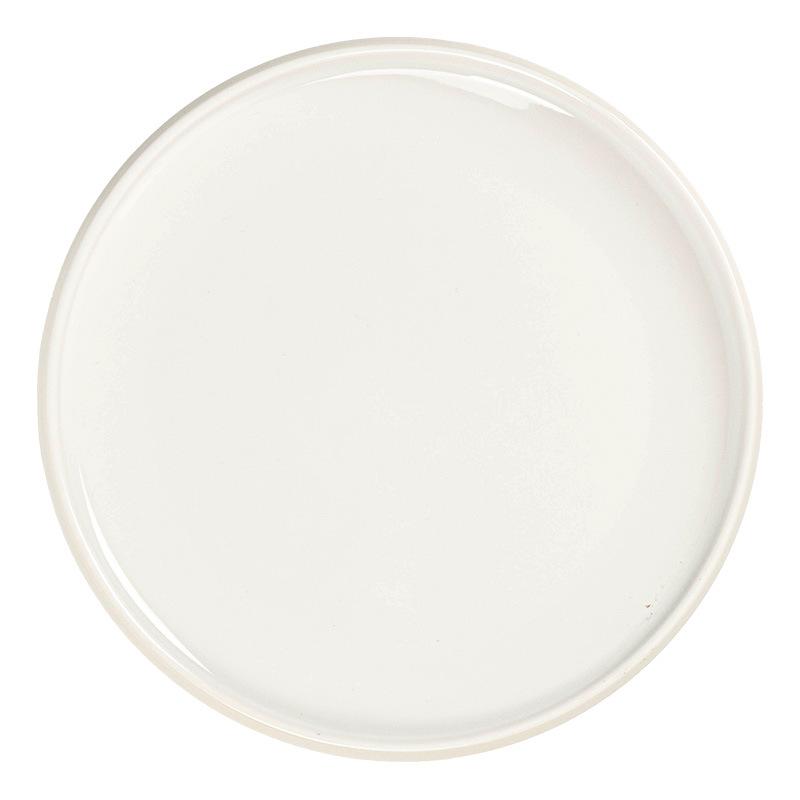 Solid Color Folded Round Plate, Minimalist Ceramic Plate, Household Plate, Vegetable Plate, Restaurant Tableware Plate, Western Plate, Steak Plate.