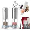 2pcs Automatic Pepper Grinder Salt and Pepper Grinder USB Rechargeable Adjustable Coarseness Spice Mill for Kitchen Tool