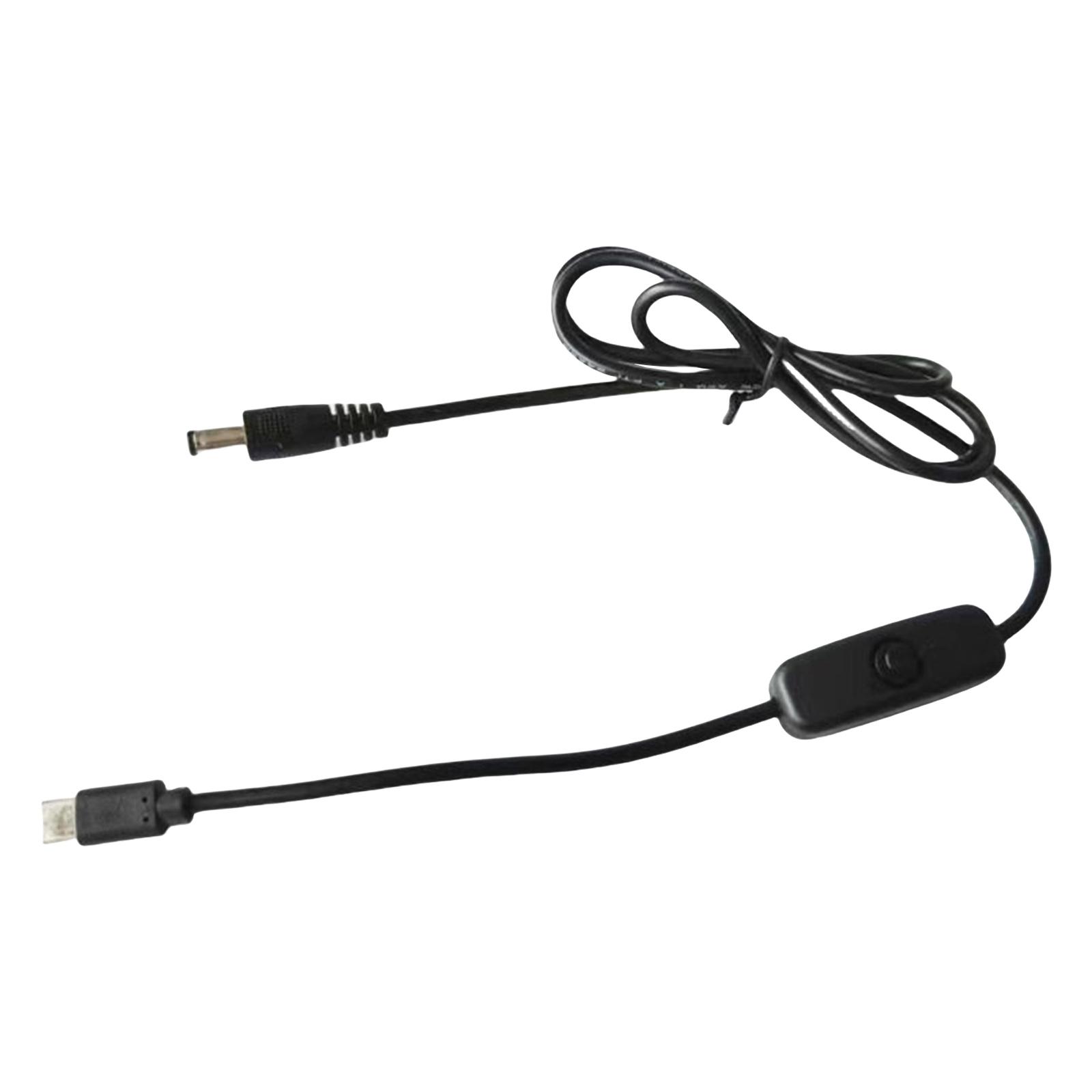 

Кабель питания постоянного тока USB Type C PD to 5.5x2.1mm с выключателем для устройств 12 В, выход 3 А для роутера, динамика, светодиодной подсветки