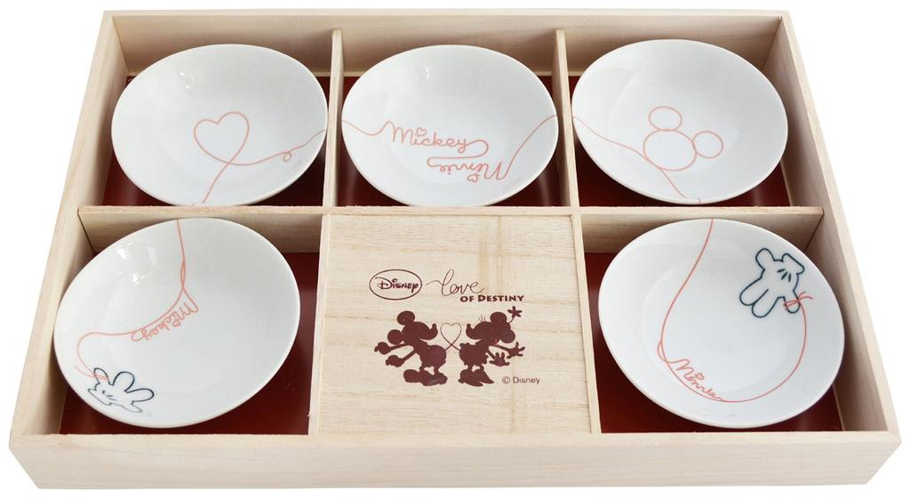Disney Mickey Minnie of Destiny Red Dinnerware Set Gift Small Bowl Perfect for and Moving & "Love Thread" (Wooden Box) Set, Weddings, Housewarmings,