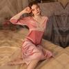 Women Sexy Nightwear V Neck Long Sleeve Nightdress for Ladies Nightgown Velvet Long Dress Nighties Sleepwear Home Clothes Pijama