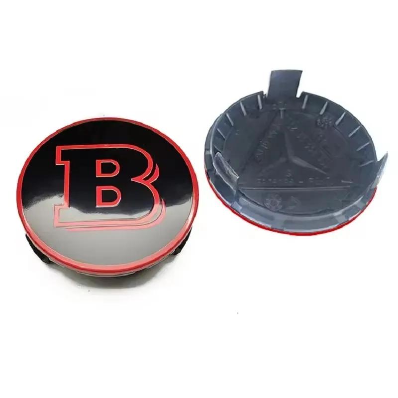4Pcs 75mm Brabus Logo Car Emblem Wheel Center Hub Cap Accessories AMG Apple  For Mercedes Benz W204 GLA GLC CLA W205 W203 W206