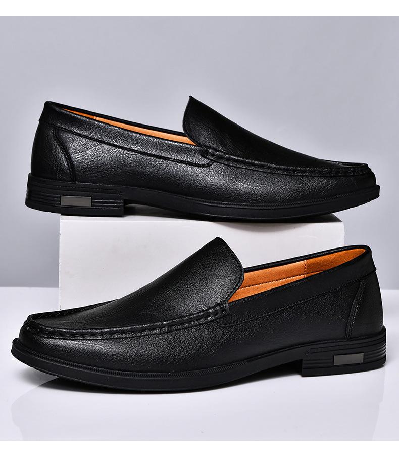 Men's Plus Size Summer Cowhide Casual Loafers - Slip-On Leather Driving Shoes