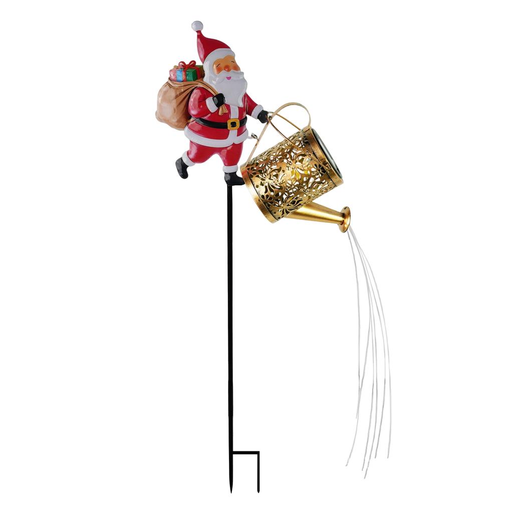 Santa Watering Can Stake Light with Effect, Outdoor Decorative Garden Light for Yard Patio