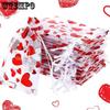 50pcs Valentine's Day Party Drawstring Bag Heart Gift Bags Jewelry Pouches Pouch Drawstring Bags for Jewelry Packaging Valentine's Day Gift Bag