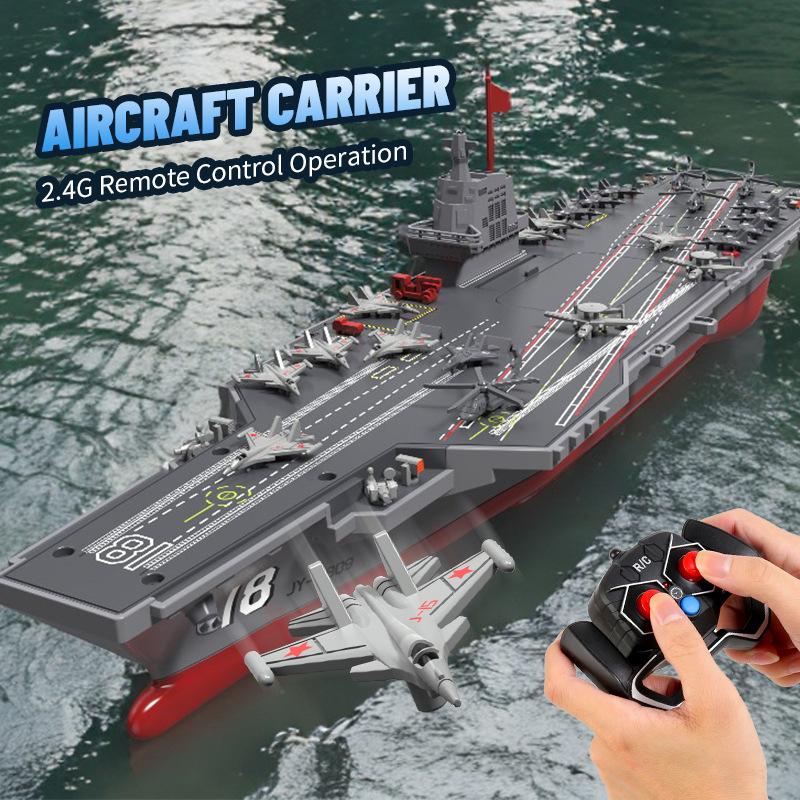 Children'S High-Speed Remote Control Aircraft Carrier Model 2.4G Wireless Remote Control Boat Charging Boy Water Electric Toy