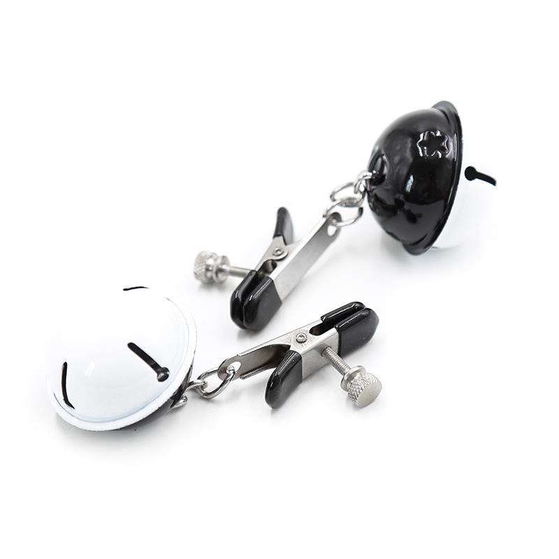 Nipple Clamps with White/Black Bells