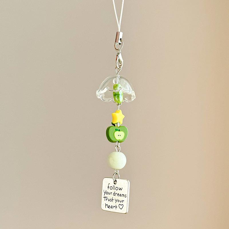 Jellyfish Star Lucky Leaf Wind Chime Keychain & Phone Lanyard Pendant