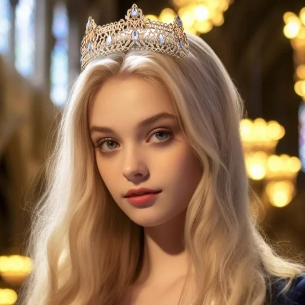 Rhinestone King Crown Luxury Crystal Queen Princess Tiara Beautiful Crystal Cake Topper  Men Women