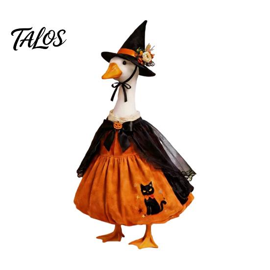 Halloween Goose Costume Ghost Outfit, Christmas Porch Apparel, Festive Thanksgiving Outfit for 23 Inch Statue, Outdoor Garden Yard Lawn Decoration