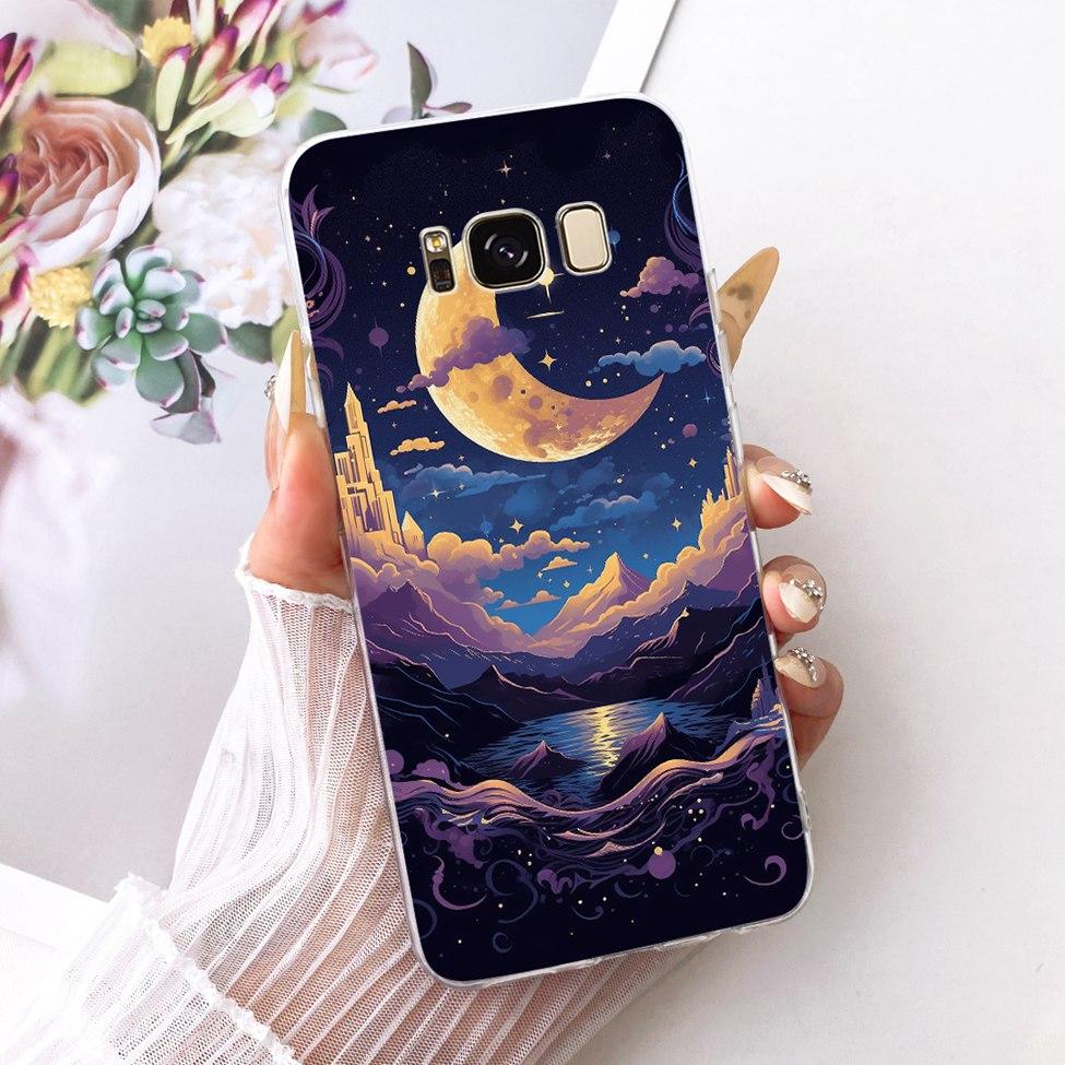 Clear For Samsung Galaxy S8 Plus SM-G955F Cover For Samsung S8+ Case Luxury Crown A-Z Letters 2D Flat Pattern Soft Phone Case