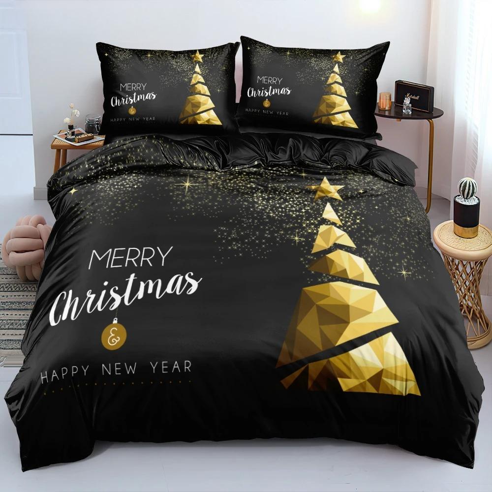 3d feliz natal branco conjuntos de cama natal edredão/colcha conjunto poliéster consolador capa rei rainha gêmeo completo vermelho arco bege