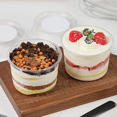 50Pcs Clear Plastic Dessert Cups Bowl Containers Dessert Cups with Lid  Kitchen Bar Supplies