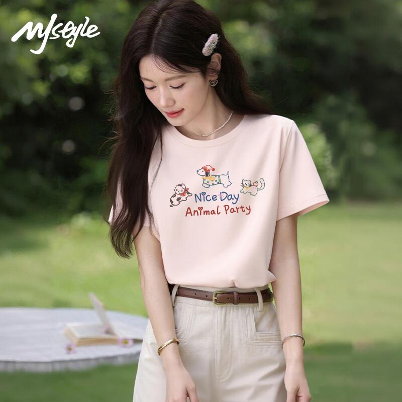 MJ STYLE Women s Round Neck Short Sleeve T-Shirt M