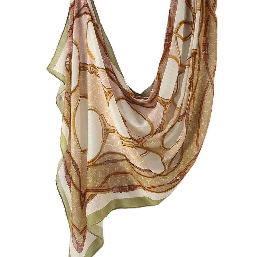 "Ethnic Watercolor Modal Cotton Shawl Satin Print Scarf for Women"