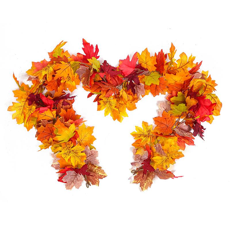 Ratan de Frunze de Arțar Simulat, Ratan de Frunze de Arțar Criptat pentru Festivalul Recoltei, Recuzită Decorativă de Toamnă, Decorațiuni pentru Casă