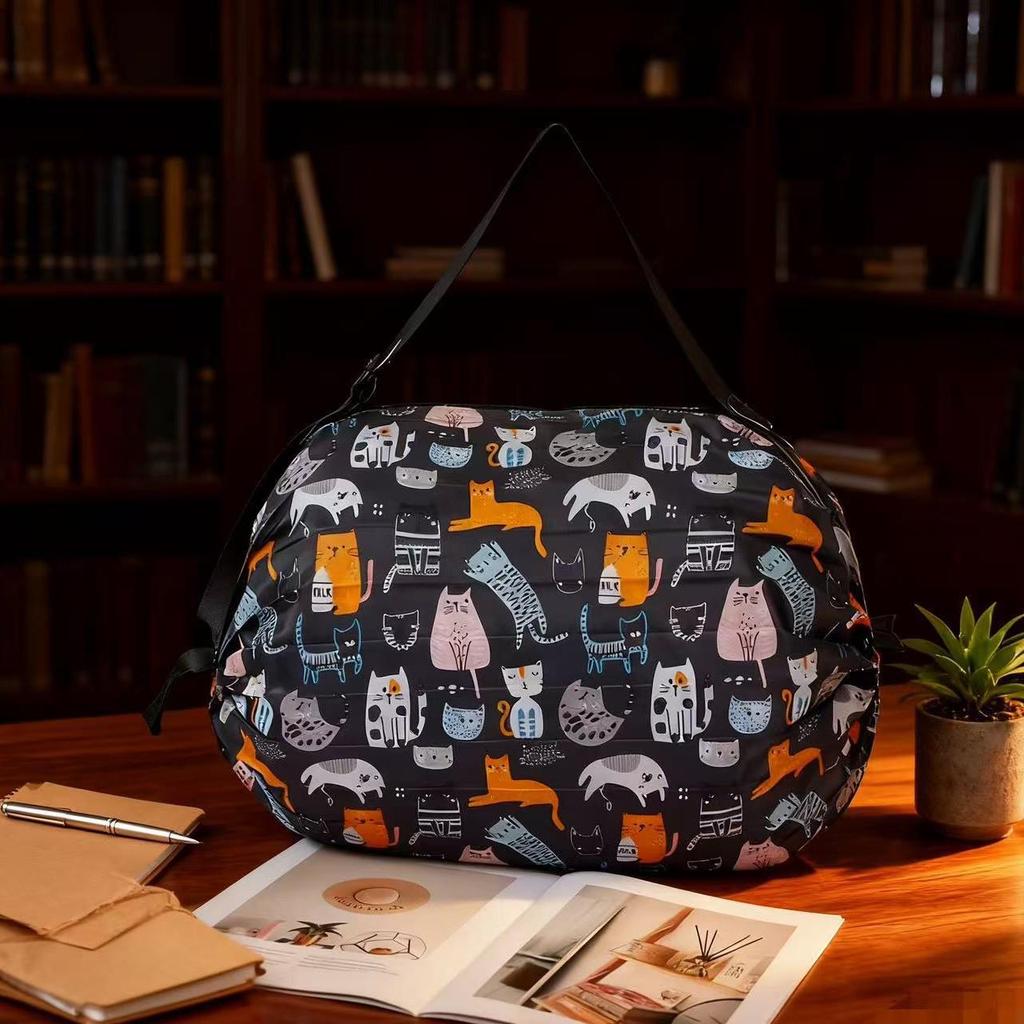 Miljövänlig japansk hopfällbar axelväska – Bärbar, Förstärkt matkasse & Resväska