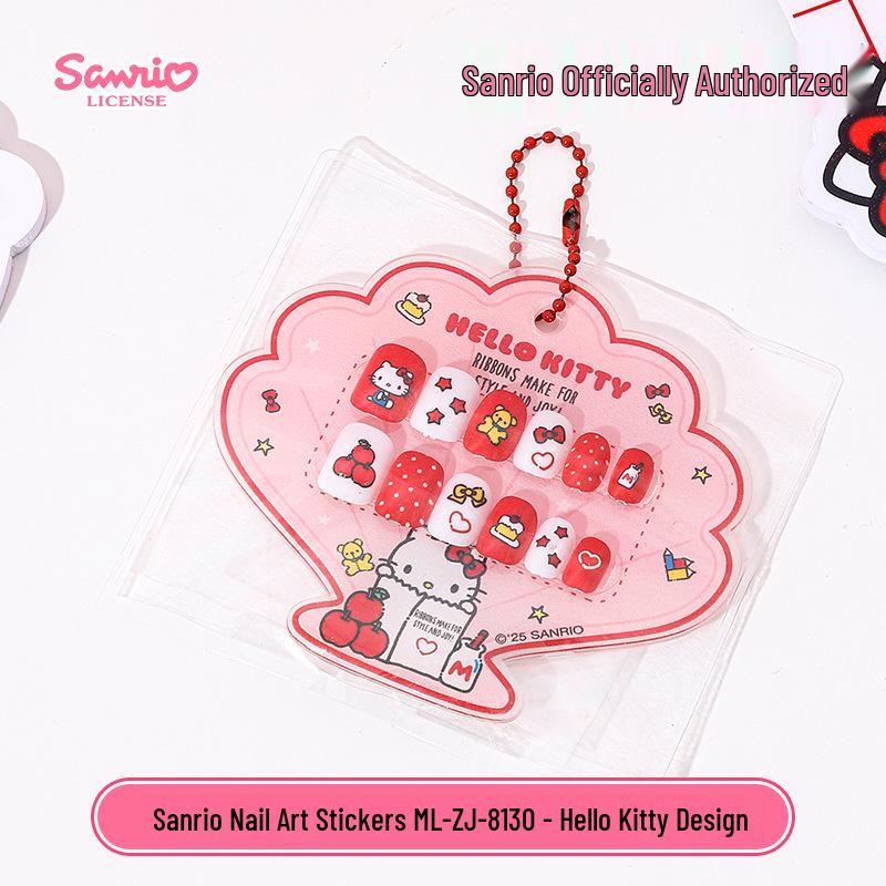 KT Cat Tecknad Bärbar Nagelklistermärke för Barn - Avtagbar, Självhäftande Gelé Nageldekor för Flickor
