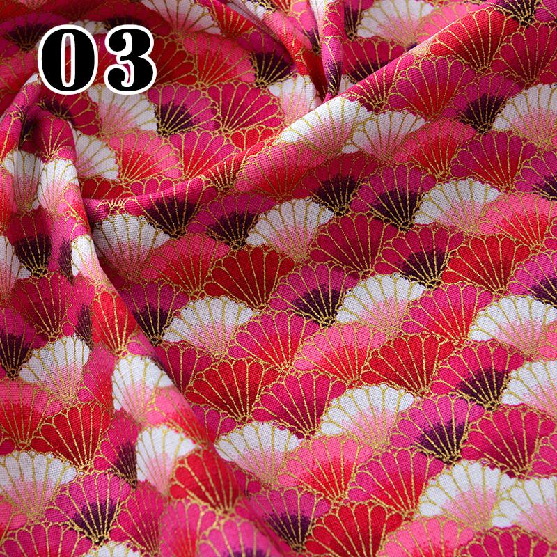 50/100/200cm Japanischer Kimono Cheongsam Bronzefarbener Druckstoff Kirschblüten Nähbaumwollstoff DIY Tasche Patchwork Zubehör