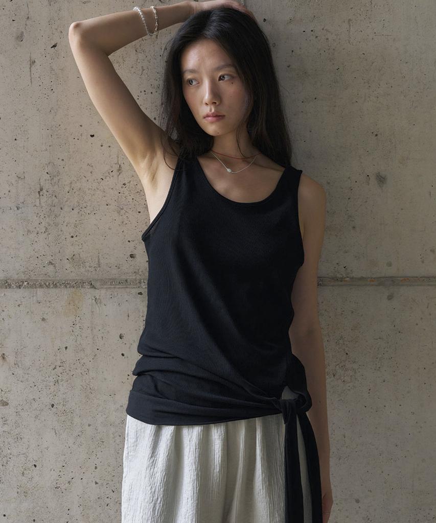 Mosyupamosyu Tie Sleeveless [Black]