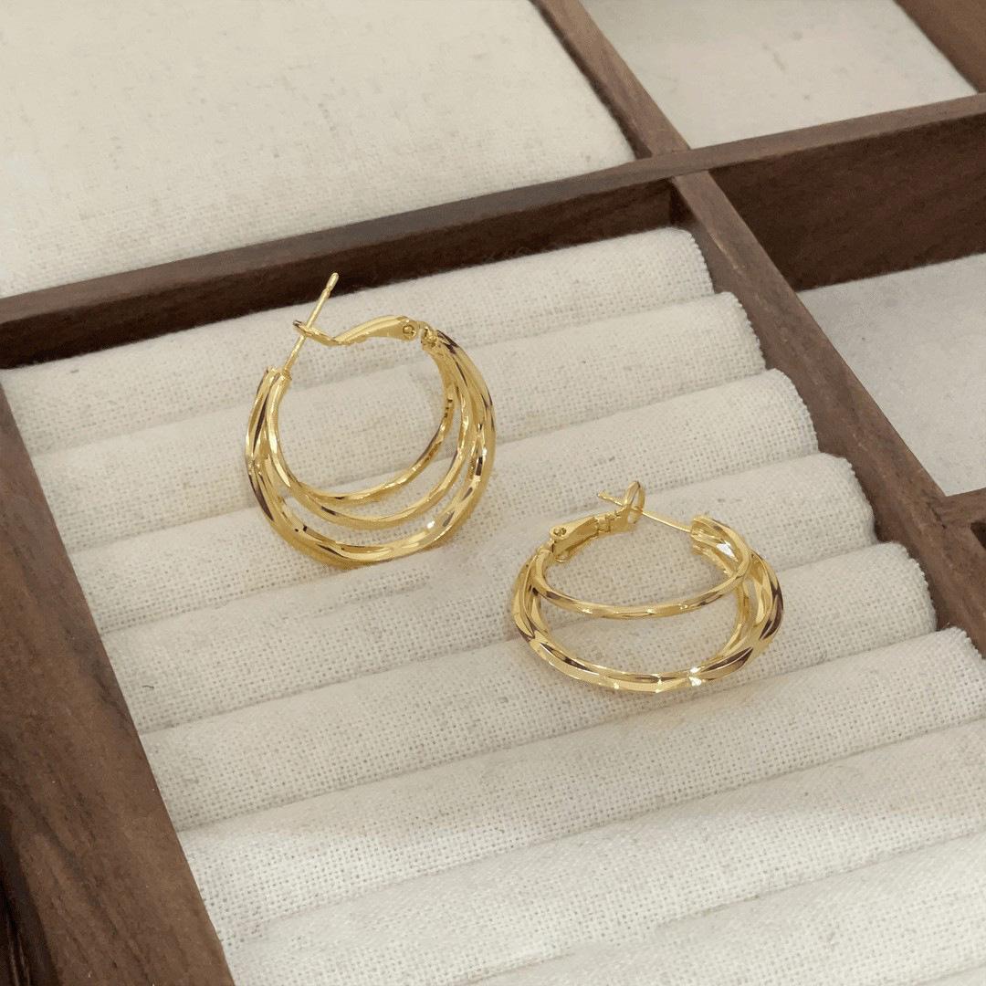 

New Popular Metal Ring Earrings with A Sense of Luxury, Unique Earrings, Fashionable and Personalized Earrings