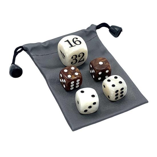 1/2/3 Sets 22MM Backgammon Dice Kit Portable Travel Acrylic Pearlescent Doubling Cube Game Night Board Game Dice Gaming Accessories