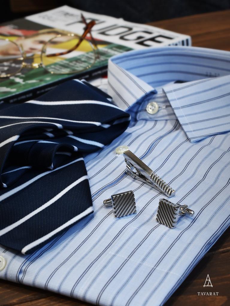 Tie Made In Brass Alligator Style [Tavarat] Pin, Men's, Japan, Striped, Regimental, (Silver)