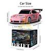 1/43 RC Drift Car with Gyro 15km/h High Speed Racing Vehicle 2.4G Remote Control Drifting Cars with LED Lights Toys for Children