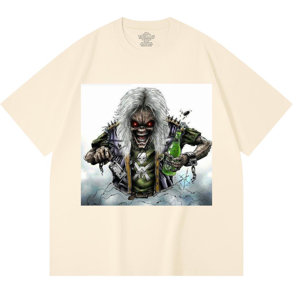 230 Gsm 100% Cotton Heavy Metal T-Shirt  Rock Band Popular Music Print Unisex Heavy Cotton T Shirt